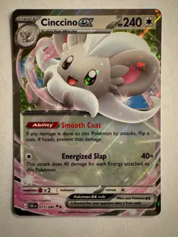 Cinccino ex 073/086 Double Rare ME04: Chaos Rising Pokemon Holo Near Mint - Image 1