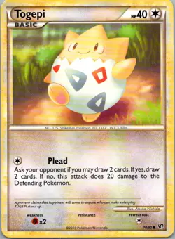 Pokemon TCG Togepi 70/90 Undaunted LP - Image 1