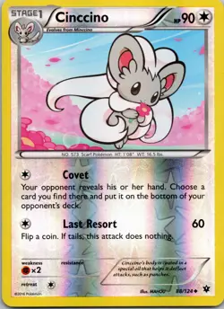 Cinccino 88/124 Uncommon Fates Collide Pokemon Reverse Holo Near Mint - Image 1