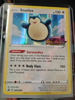 Snorlax LP Vivid Voltage Stamped Promo SWSH068 Pokemon Build & Battle - Image 1