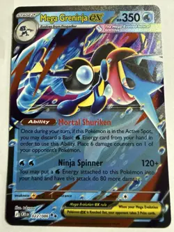Mega Greninja ex 022/086 Double Rare ME04 Chaos Rising Pokemon Near Mint - Image 1
