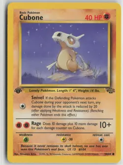 Cubone 50/64 Common Jungle Pokemon 1st Edition Lightly Played - Image 1