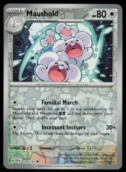 Maushold 158/191 Uncommon Surging Sparks Pokemon Reverse Holo Near Mint - Image 1