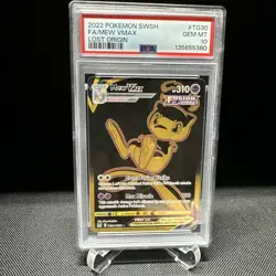 2022 ENGLISH POKEMON SWORD & SHIELD LOST ORIGIN #TG30 FULL ART/MEW VMAX PSA 10 - Image 1