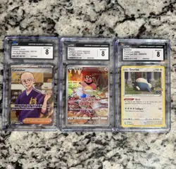 CGC 8 Pokemon Card Lot - Caretaker, Miltank (AR), Snorlax - Holo Rare - Image 1