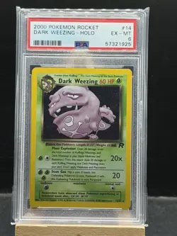 Dark Weezing 14/82 Holo 2000 Pokemon Team Rocket PSA 6 EX-MT - Image 1