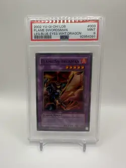 Yu-Gi-Oh! Legends Of Blue Eyes White Dragon Flame Swordsman PSA 9 MINT LOB-003 - Image 1