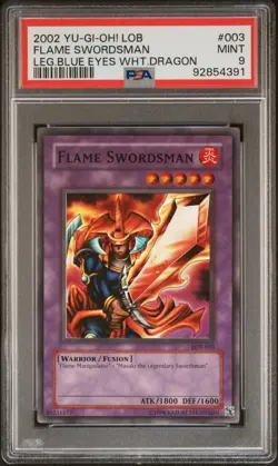 Yu-Gi-Oh! Legends Of Blue Eyes White Dragon Flame Swordsman PSA 9 MINT LOB-003 - Image 2