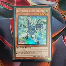 YuGiOh Elemental HERO Stratos (Alternate Art) (Silver) 1st Edition BLC1-EN022 NM - Image 1