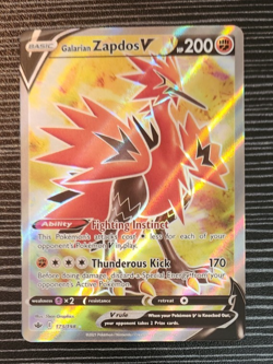 Galarian Zapdos V 173/198- Chilling Reign- Full Art Holo Rare Card- Pokemon - Image 2