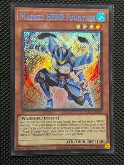 Masked HERO Fountain 1st Edition Secret Rare Glorious Gallery BLGG-EN029 NM - Image 1