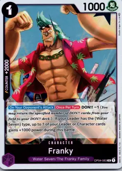 Franky OP04-063 Rare Kingdoms of Intrigue One Piece Foil Near Mint - Image 1