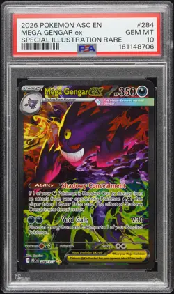 2026 POKEMON ASC EN-ASCENDED HEROES #284 MEGA GENGAR EX PSA 10 - Image 1