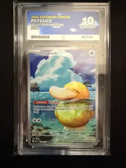 Pokemon TCG Psyduck Ascended Heroes 226/217 Ace 10 Gem Mint Perfect Subgrades - Image 1