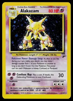 Pokemon Card - Alakazam Base Set 2 1/130 Holo Rare - Image 1