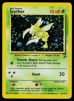 Pokemon Card - Scyther Base Set 2 17/130 Holo Rare - Image 1