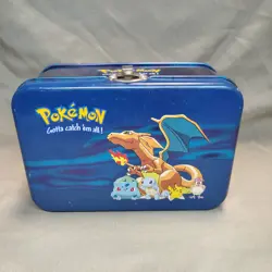 Rare 1999 Nintendo Pokemon Trading Card Box Tin LunchBox Official - Image 1