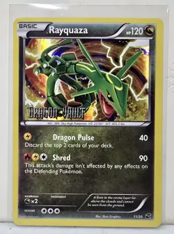 Pokemon TCG HOLO Rayquaza Dragon Vault 11/20 Stamp Card Lightly Played RARE - Image 1