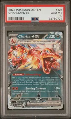 PSA 10 Charizard ex #125 Obsidian Flames 2023 English Pokemon Card TCG - Image 1