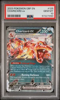 Pokemon TCG Charizard EX Obsidian Flames Holo Double Rare Card 125/197 PSA 10 - Image 1