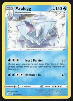 SWSH07: Evolving Skies Avalugg #045/203 Uncommon Pokemon Card - Image 1