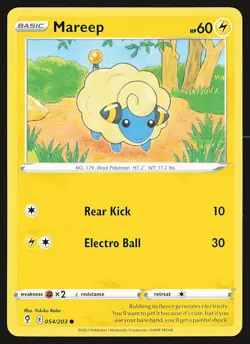 SWSH07: Evolving Skies Mareep #054/203 Common Pokemon Card - Image 1