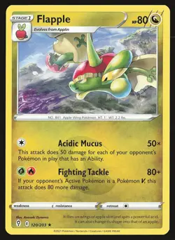 SWSH07: Evolving Skies Flapple #120/203 Rare Pokemon Card - Image 1