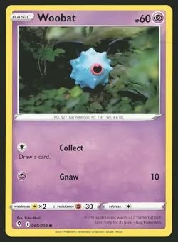 SWSH07: Evolving Skies Woobat #068/203 Common Pokemon Card - Image 1