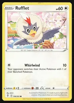 SWSH07: Evolving Skies Rufflet #136/203 Common Pokemon Card - Image 1