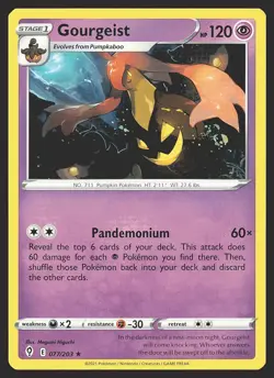 SWSH07: Evolving Skies Gourgeist #077/203 Rare Pokemon Card - Image 1
