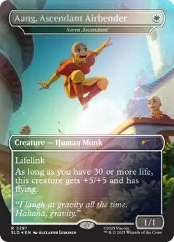 MTG English Aang, Ascendant Airbender - Serra Ascendant (Rainbow Foil) NM Foil - Image 1