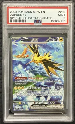 Pokemon TCG Zapdos EX Holo Card 202/165 Scarlet & Violet 151 Sir PSA 9 - Image 1