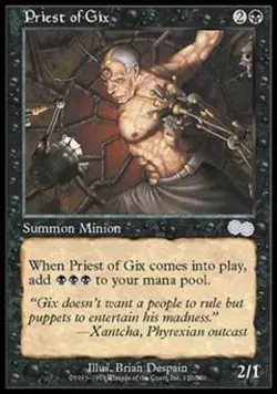 Priest of Gix - Medium Play MTG Urza's Saga - Image 1