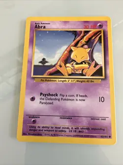 1999 ABRA 43/102 Pokemon Base Set Card Near Mint NM Never Played WOTC Common - Image 1