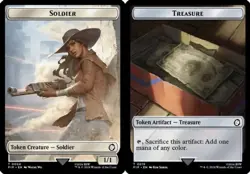 Soldier (004) // Treasure (019) Double-Sided Token NM-Mint Universes Beyond: Fal - Image 1