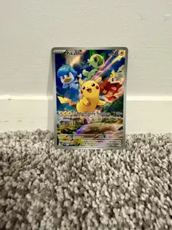 Pokemon Pikachu 27 SV Scarlet Violet Promo Card Black Star Rare Holo - Image 1