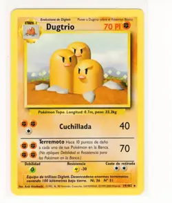 ~ESP~ SPANISH Dugtrio 19/102 Base Set Unlimited Pokemon Card (Ref: AB) - Image 1