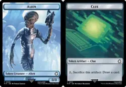Alien // Clue Double-Sided Token NM-Mint Universes Beyond: Fallout MTG - Image 1
