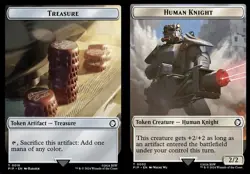 Treasure (0018) // Human Knight Token NM-Mint Universes Beyond: Fallout MTG - Image 1