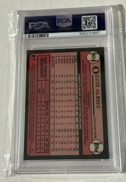 Ozzie Albies 2024 Topps Chrome Purple Refractor Silver Pack /75 PSA 9 Braves - Image 2