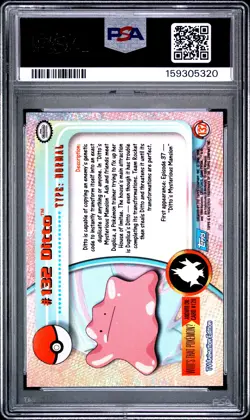 2000 TOPPS POKEMON TV ANIMATION SERIES 3 FOIL #132 DITTO PSA 7 - Image 2