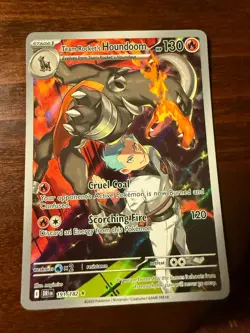 Pokemon TCG Team Rockets Houndoom Illustration Rare Card 191/182 Destined Rivals - Image 1