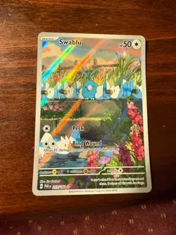 Pokemon TCG Swablu Holo Illustration Rare Card 213/182 Sv04: Paradox Rift - Image 1