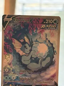 Pokemon TCG Vaporeon v SWSH181 Black Star Promo Card Near Mint Condition - Image 3