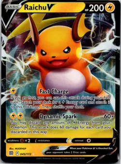 Raichu V 045/172 Holo V Rare Brilliant Stars Pokemon Near Mint - Image 1