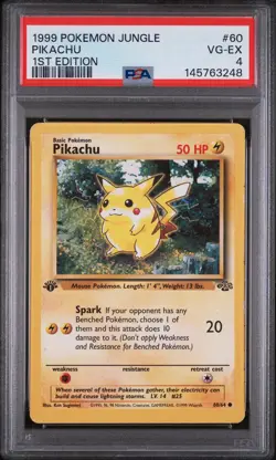 1999 POKEMON JUNGLE 1ST EDITION #60 PIKACHU PSA 4 - Image 1