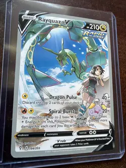Rayquaza v 194/203 Pokemon Evolving Skies Rare Card Non Holo Fan Art - Image 3