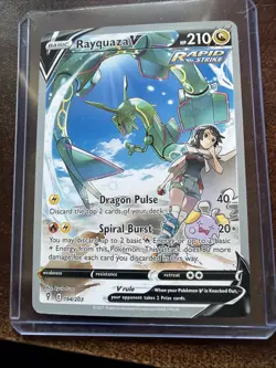 Rayquaza v 194/203 Pokemon Evolving Skies Rare Card Non Holo Fan Art - Image 4