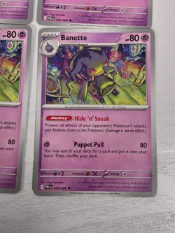 4x Pitch Black Banette 034/084 PlaySet Pokemon Trading Card Game Deck Build - Image 2