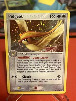 Pidgeot 10/112 Holo Rare FireRed & LeafGreen Pokemon Heavily Played w/ Swirl - Image 1